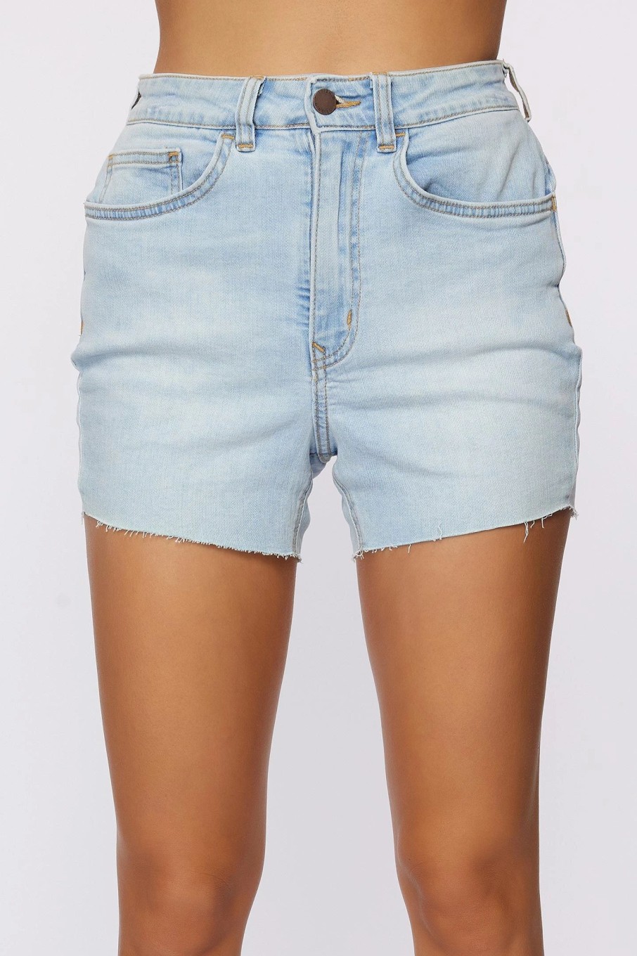 Women * | O'Neill Ladies Walker Denim Shorts Light Indigo Bleach