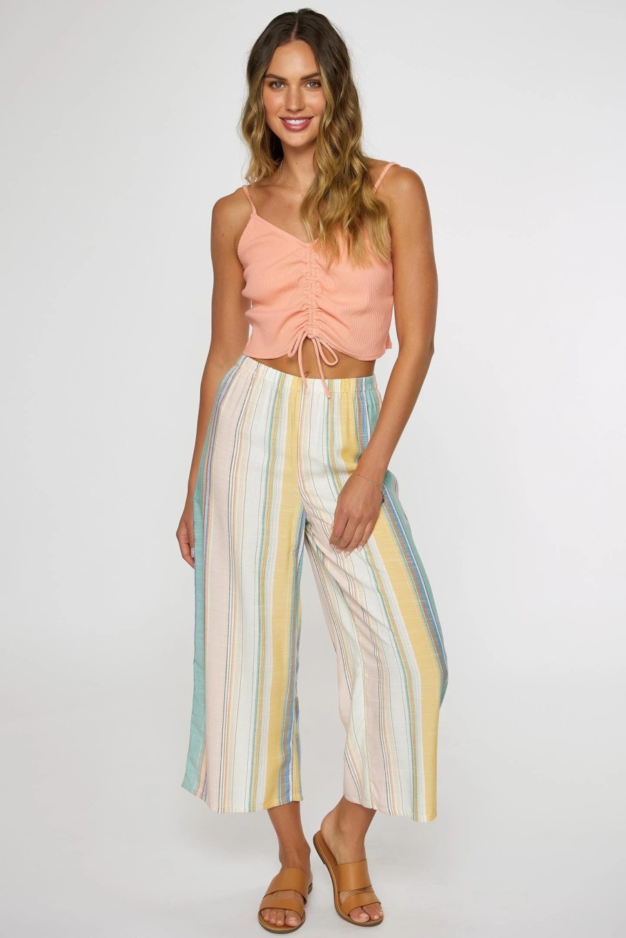 Women * | O'Neill Ladies Miriam Stripe Pants Multi Colored