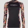 Women * | O'Neill Anglet Skin Long Sleeve Black Tropical Flower