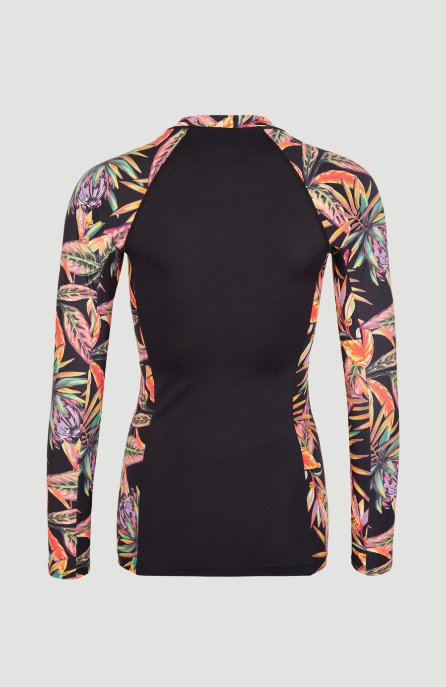 Women * | O'Neill Anglet Skin Long Sleeve Black Tropical Flower