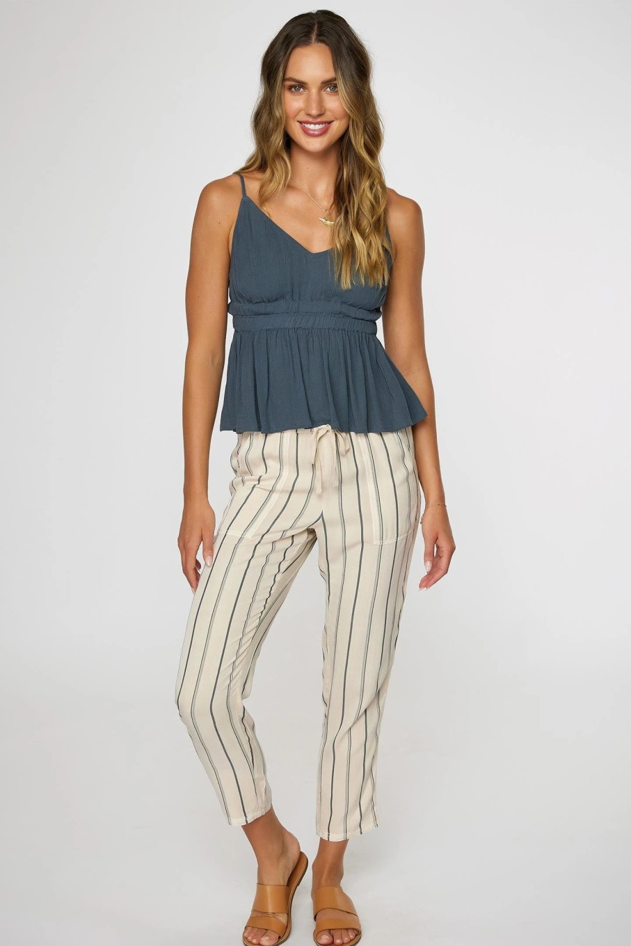 Women * | O'Neill Ladies Fern Stripe Pants Bone