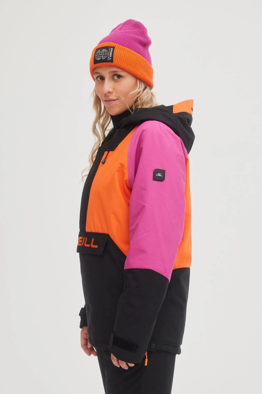 Women * | O'Neill O'Riginals Anorak Jacket Fuchsia Red Colour Block