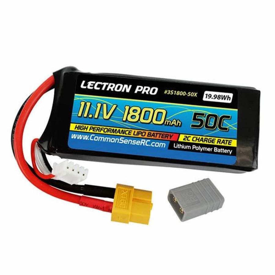 Airplanes * | Common Sense Rc Lectron Pro 11.1V 1800Mah 50C Lipo Battery With Xt60 Connector + Csrc Adapter For Xt60