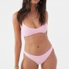 Women * | O'Neill Saltwater Solids Rockley Bikini Bottom Pink