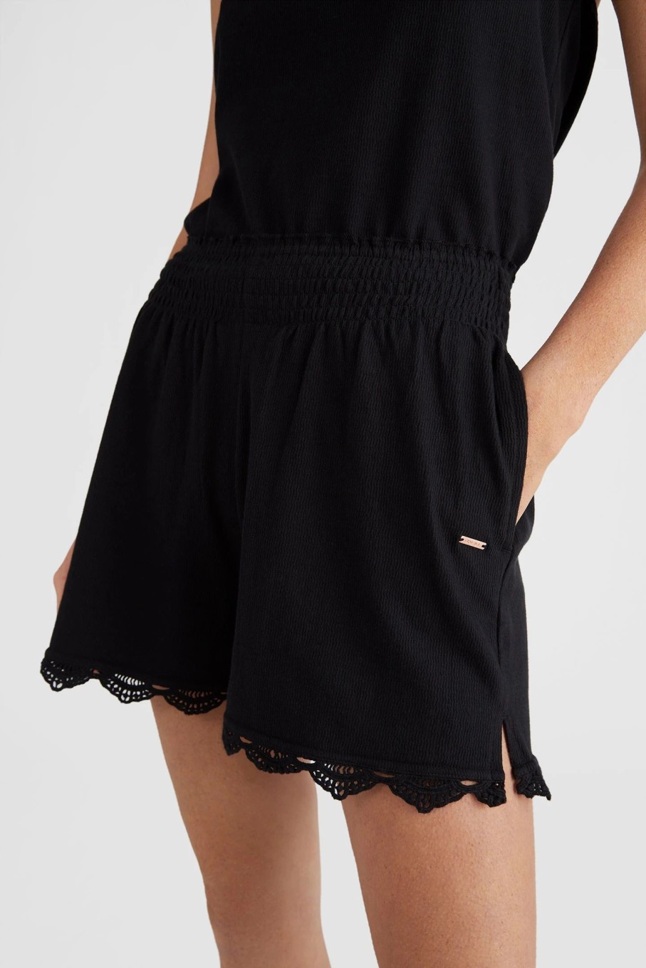 Women * | O'Neill Ladies Smocked Shorts Black Out