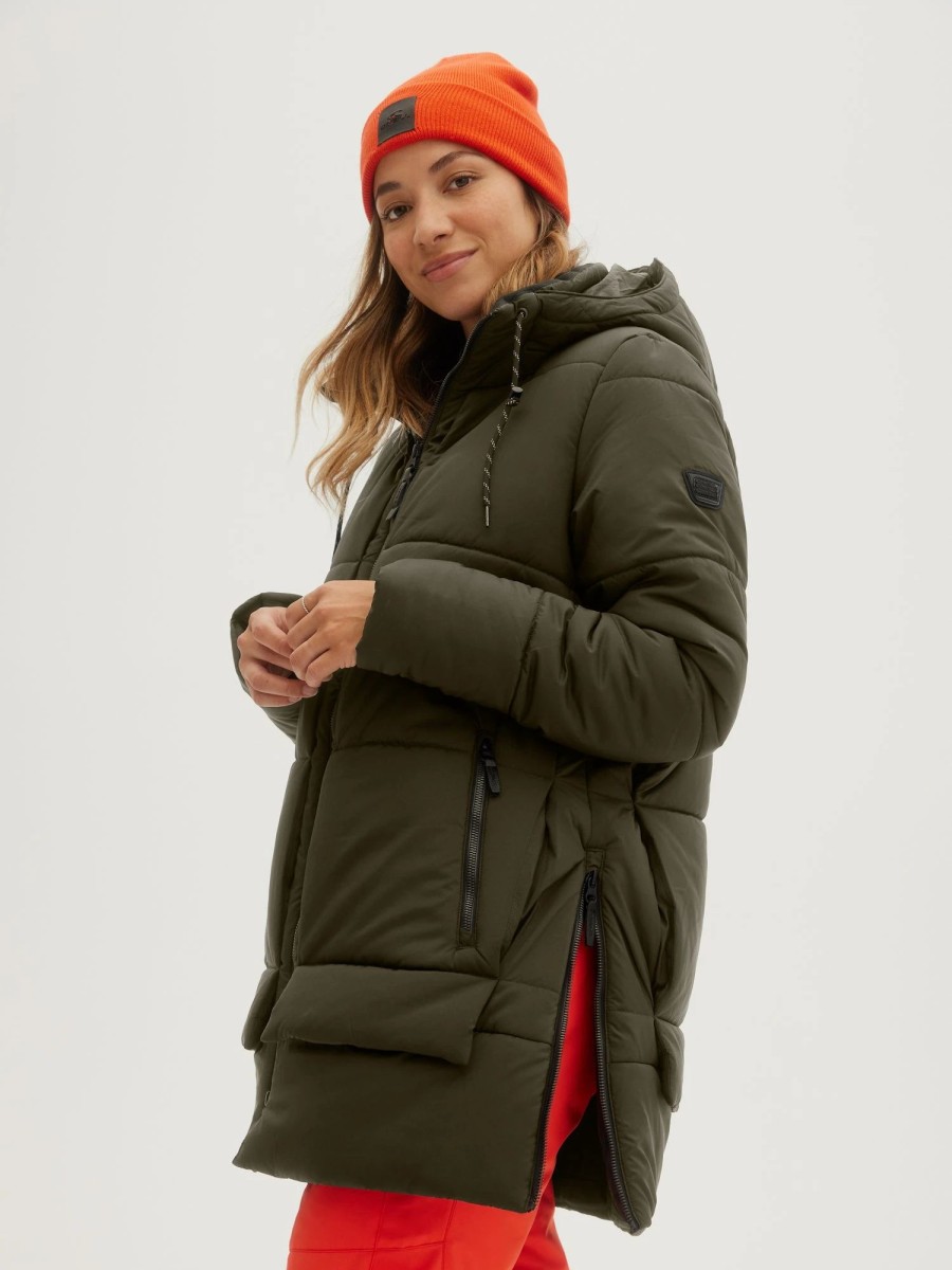 Women * | O'Neill Ladies Azurite Jacket Army Green