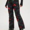 Women * | O'Neill Ladies Glamour Pants Black Aop W/ Green