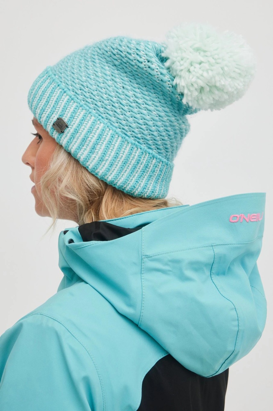 Women * | O'Neill Chunky Beanie Aqua Sea Colour Block