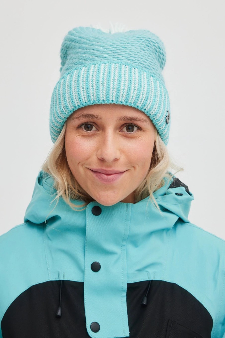 Women * | O'Neill Chunky Beanie Aqua Sea Colour Block