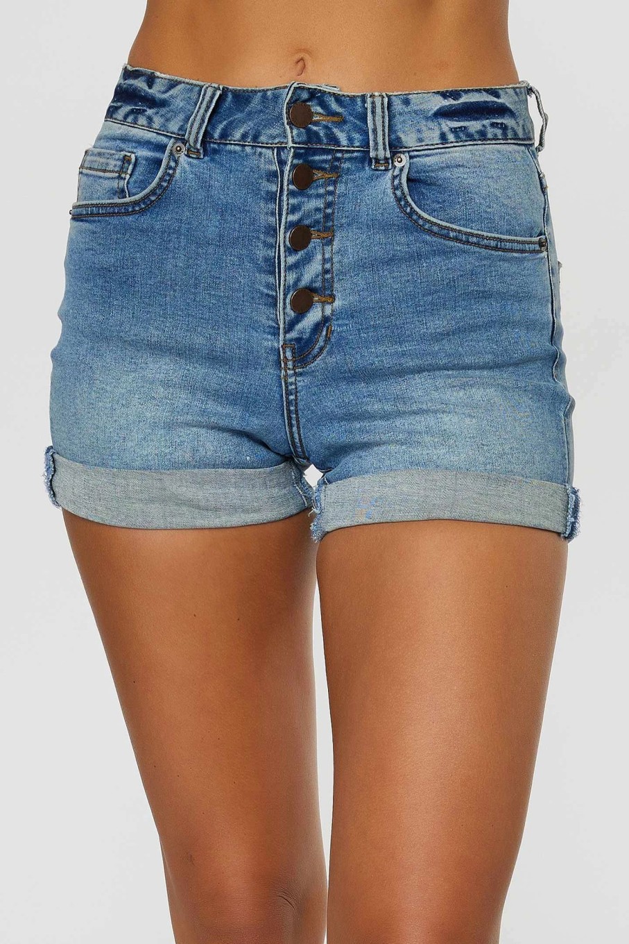 Women * | O'Neill Ladies Kelsey Denim Shorts Pacific Blue