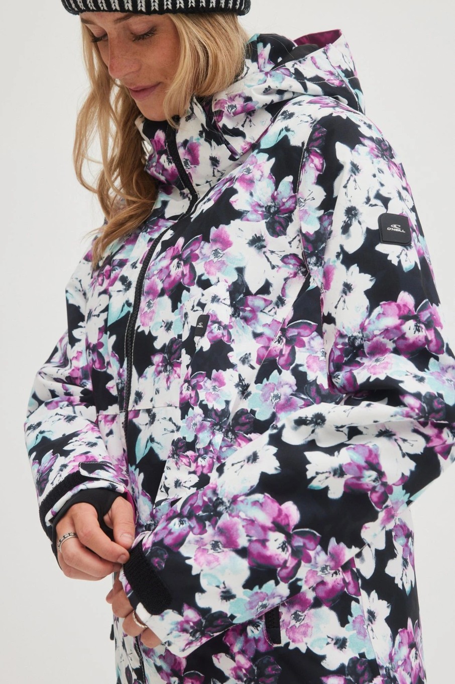 Women * | O'Neill Adelite Jacket Blue Ice Flower