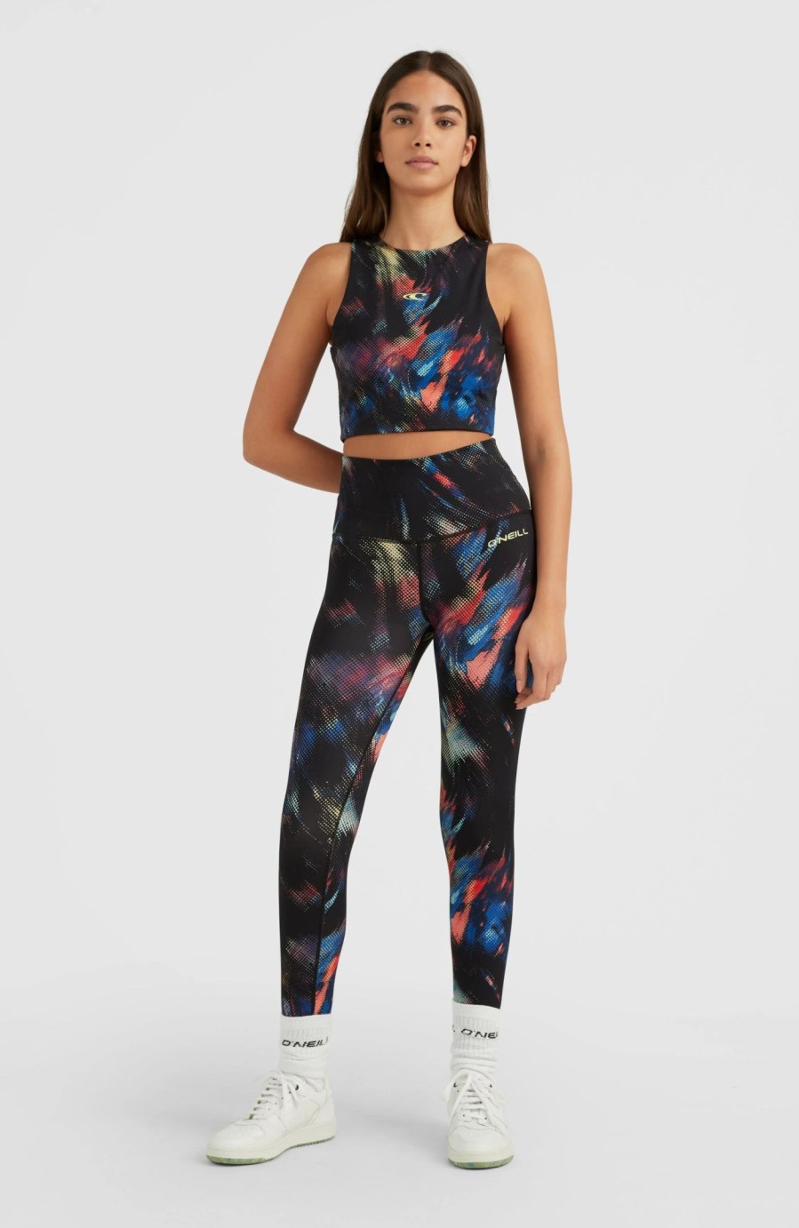 Women * | O'Neill Active Leggings Black Future Fade