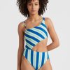 Women * | O'Neill Poppy Swimsuit Blue Towel Stripe