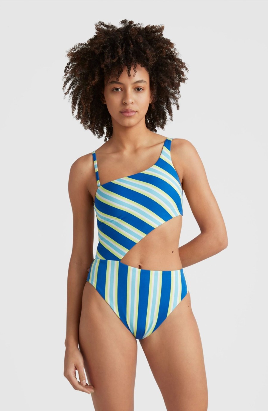 Women * | O'Neill Poppy Swimsuit Blue Towel Stripe