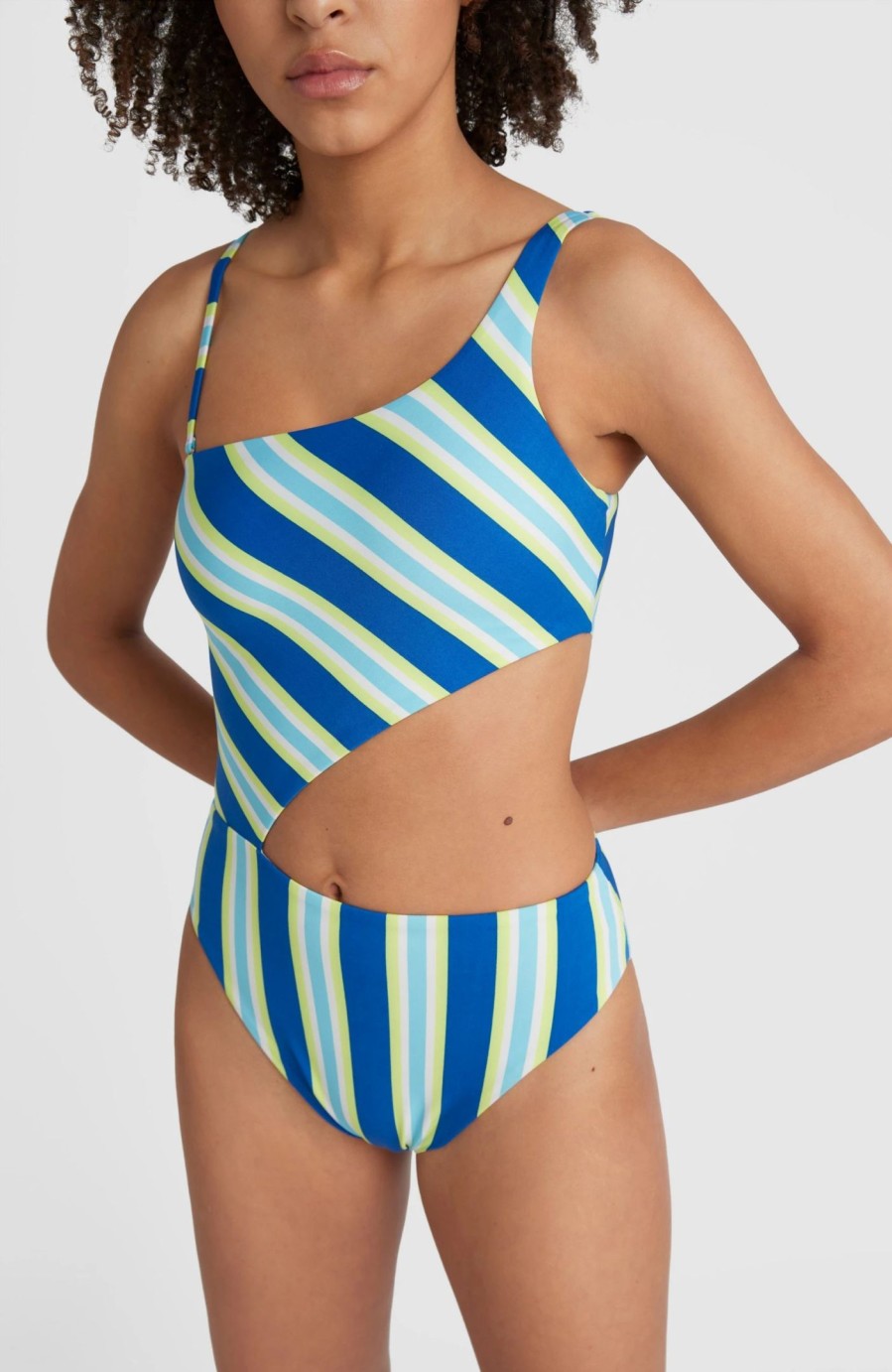 Women * | O'Neill Poppy Swimsuit Blue Towel Stripe