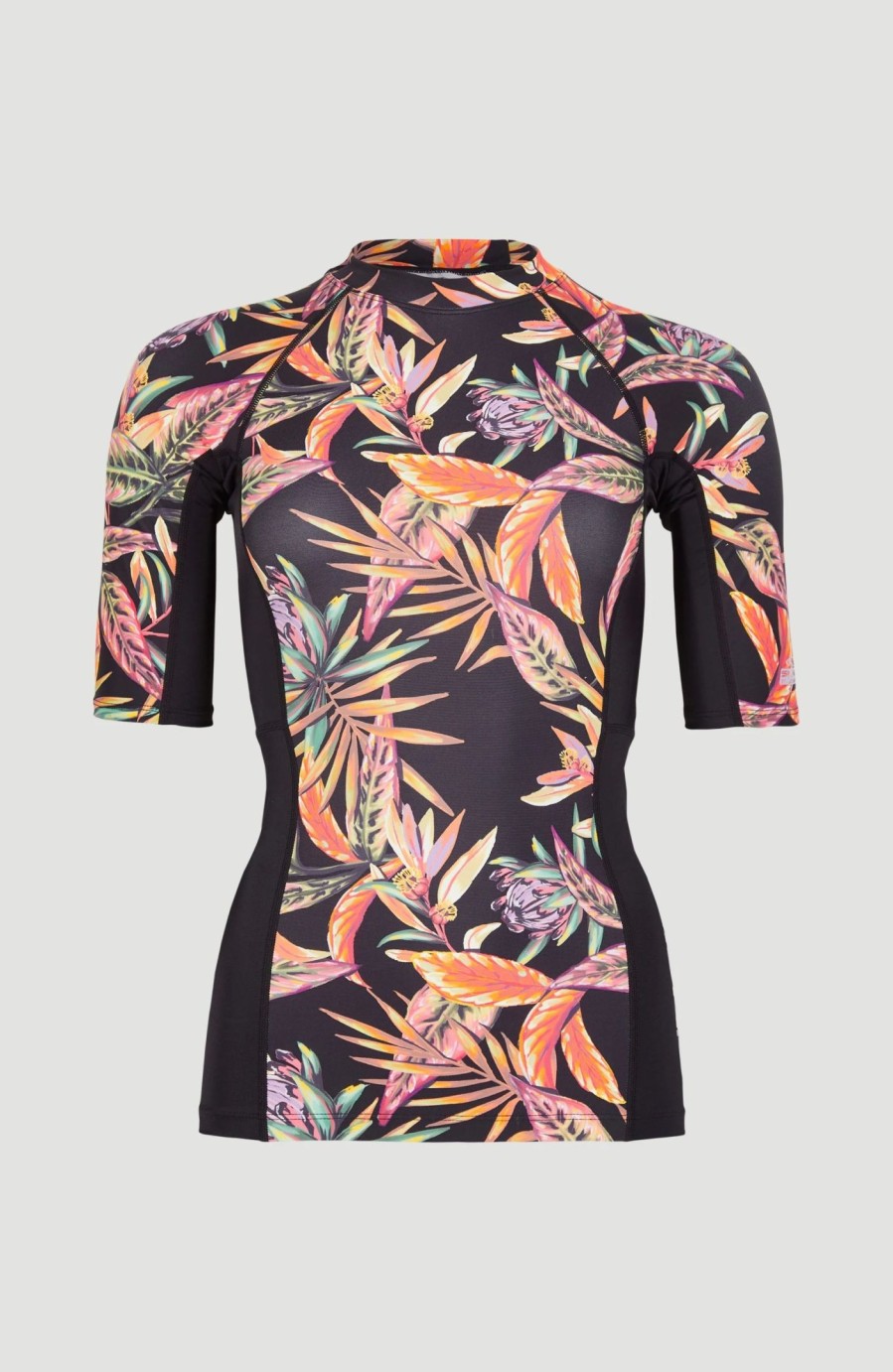 Women * | O'Neill Anglet Skin Short Sleeve Black Tropical Flower