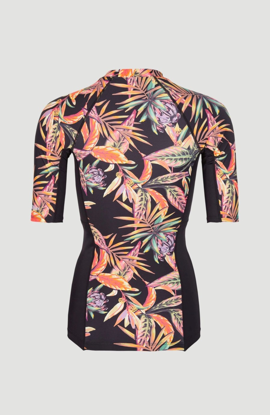 Women * | O'Neill Anglet Skin Short Sleeve Black Tropical Flower