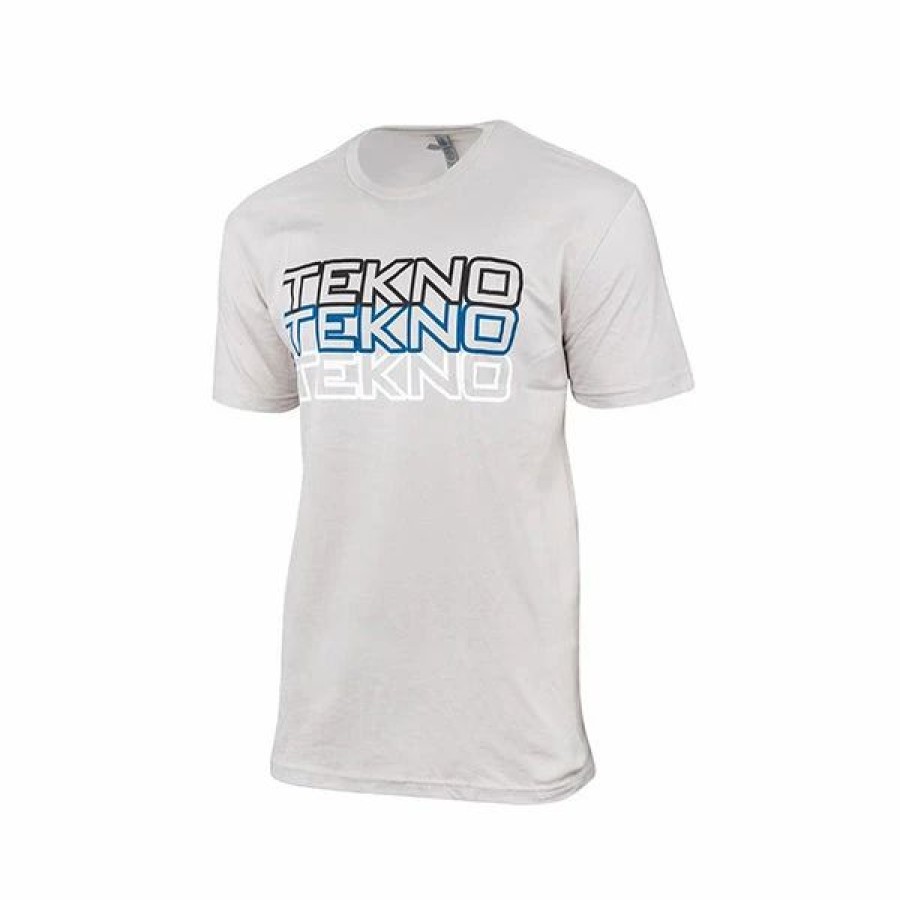 Apparel * | Amain Distributing Tekno Rc Stacked Logo T-Shirt ( ) (M) Light Grey