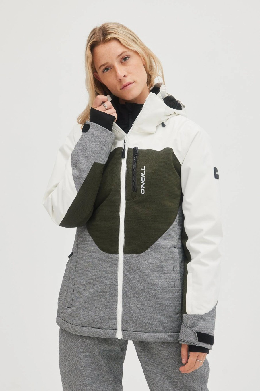 Women * | O'Neill Diamond Jacket Snow White Colour Block