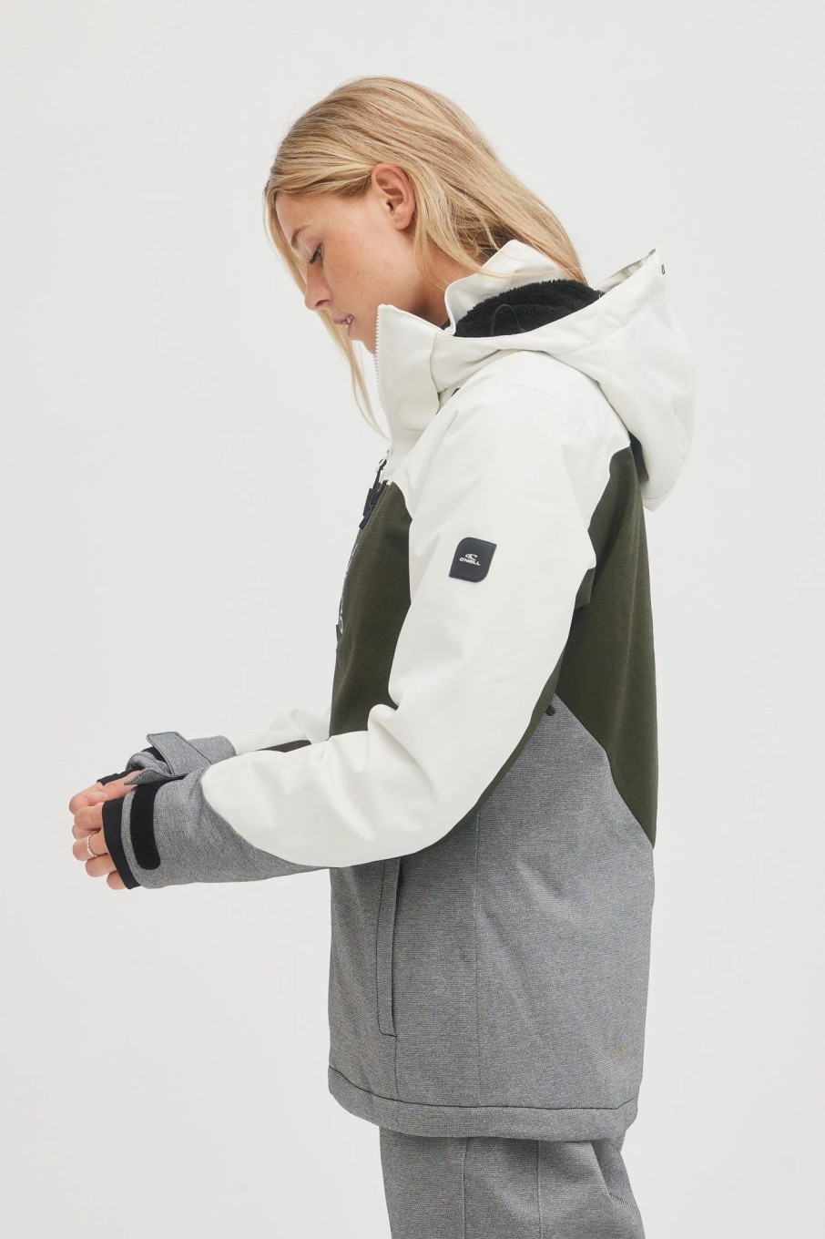 Women * | O'Neill Diamond Jacket Snow White Colour Block