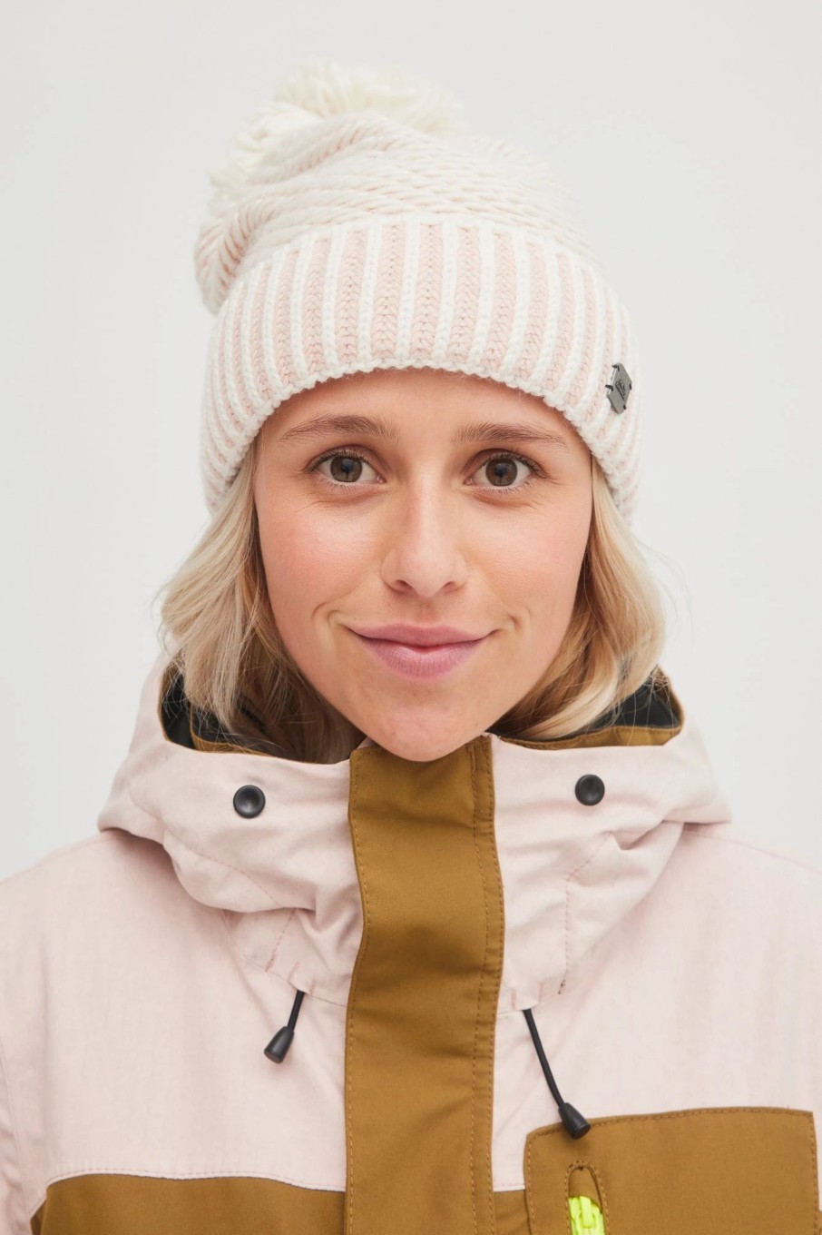 Women * | O'Neill Chunky Beanie Peach Whip Colour Block